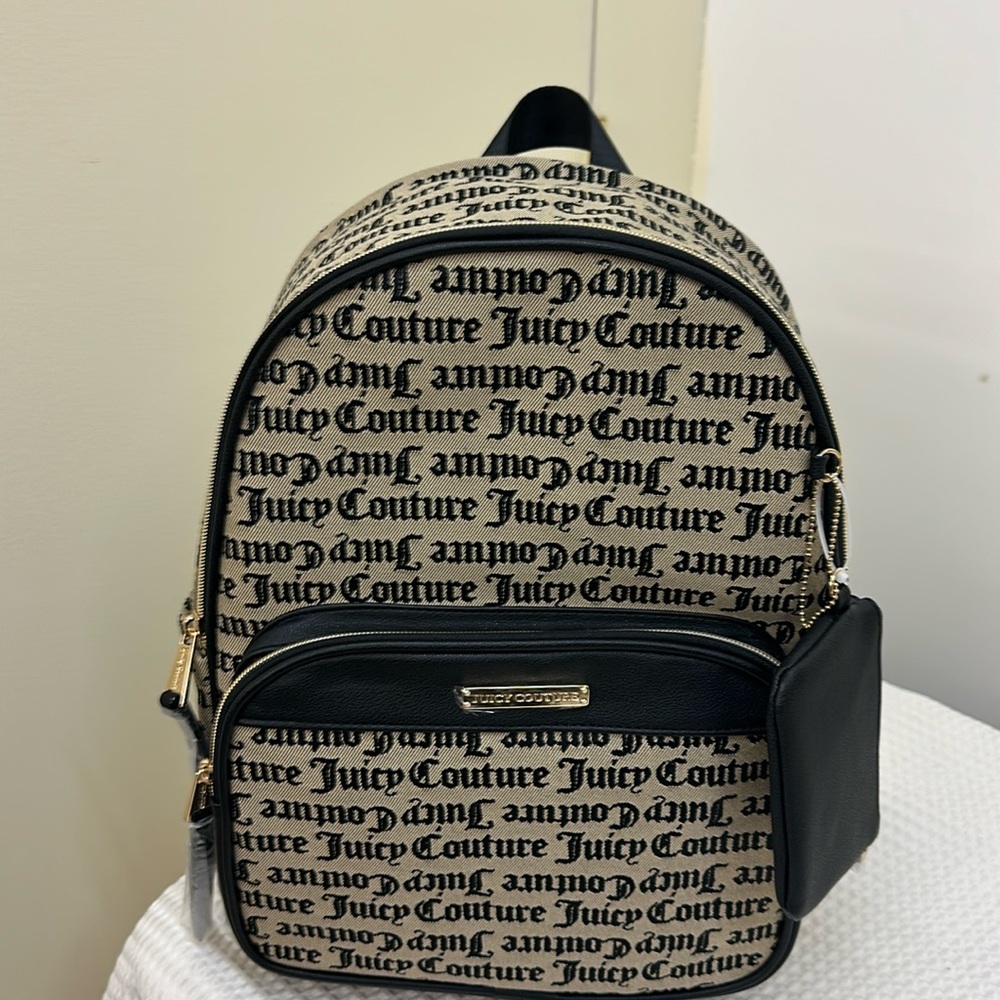 Juicy Couture Backpack in black and beige .ONE DAY ONLY PRICE REDUCTION